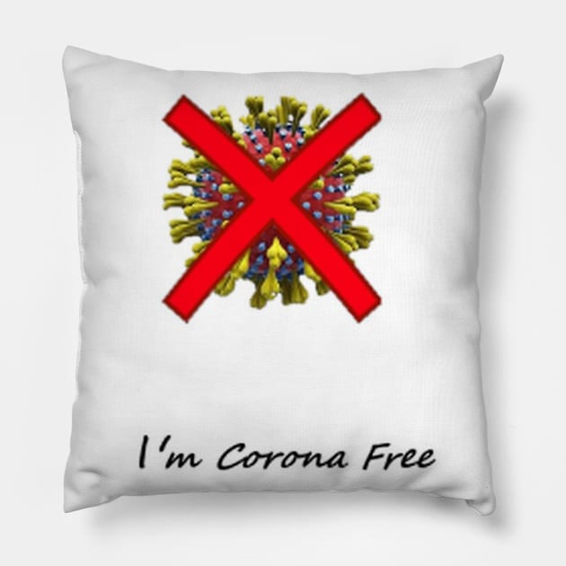 I'm Corona Free Pillow by Hizat