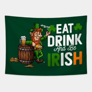 eat drink and be Irish leprechaun Tapestry