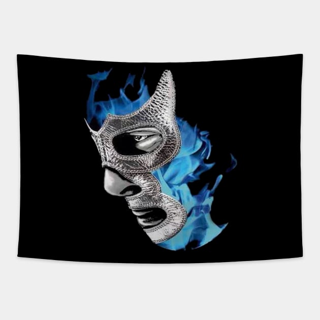 Feel-Ink Blue Demon Mexico Lucha Libre Mexican Wrestler Legend Tapestry by FeelInksense