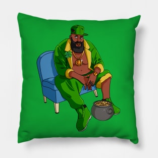 Black Leprechaun Gangster St Patricks Day Pillow