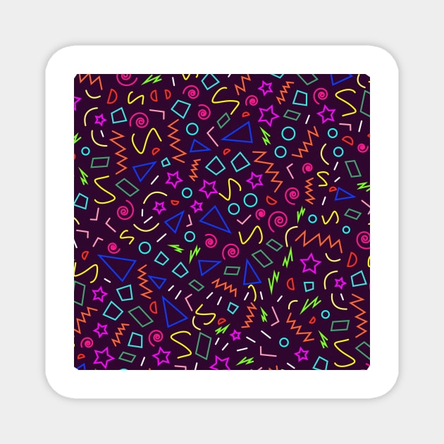 Scribble mixed shapes colour print Magnet by LiliMagic