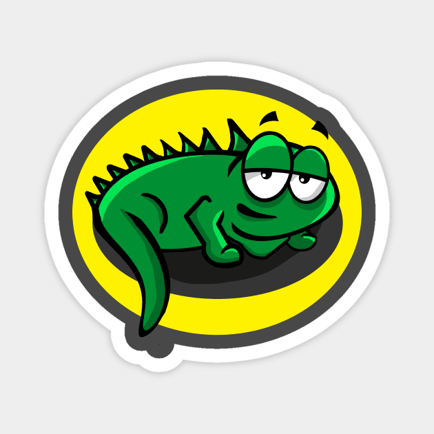 Funny Lizard Magnet by RG Illustration