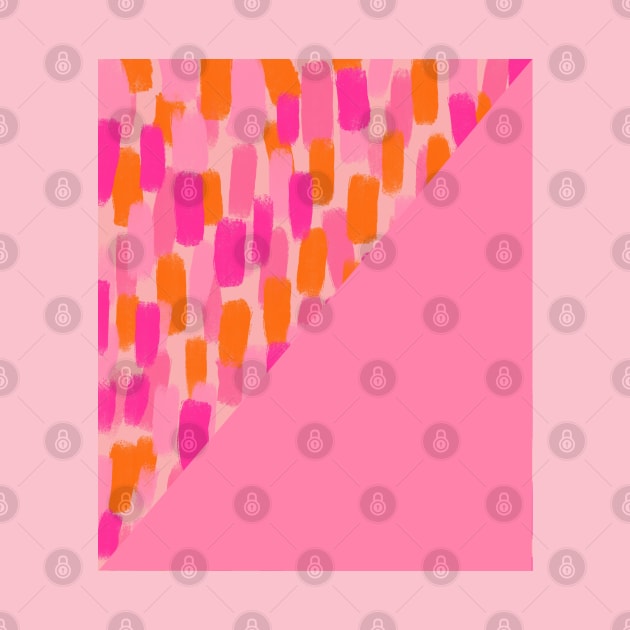 Pink and Orange Brush Stroke Colour Block by OneThreeSix