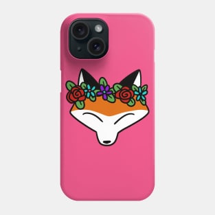 Flower Crown Fox Face Phone Case