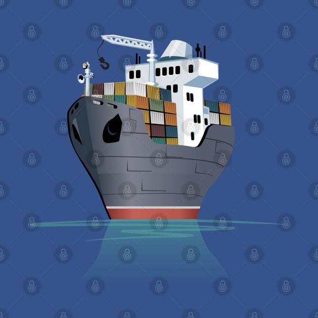 Cartoon cargo ship by Mechanik