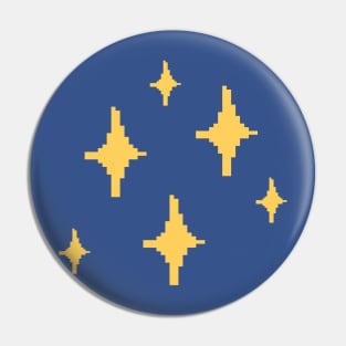 Yellow Sparkles Pixel Art Pin