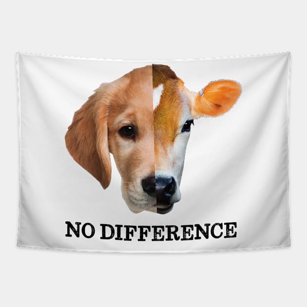 No Difference Vegan Dog Cow Tapestry by Streetwear KKS