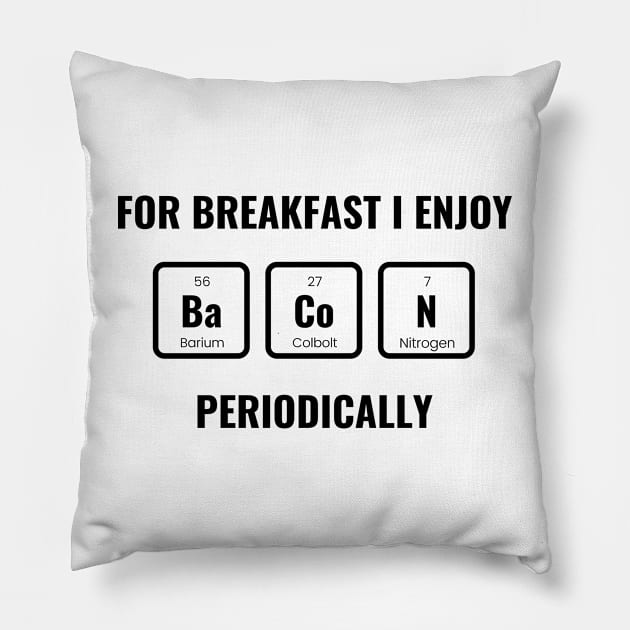 Bacon Element Breakfast Funny Chemistry Pillow by ACH PAINT