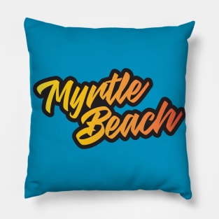 Myrtle Beach Sunset Script Pillow