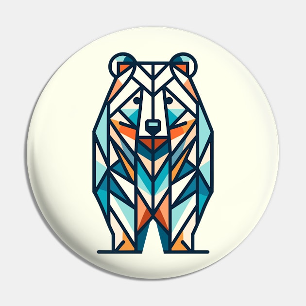 Geometric Wilderness Bear Pin by The Tee Bizarre