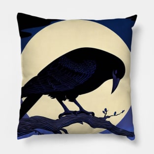Moonlight Raven Pillow