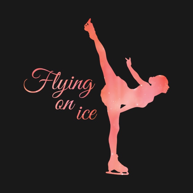 Figure skating - Ice skating girl - pink arabesque pose - ice skater by Vane22april