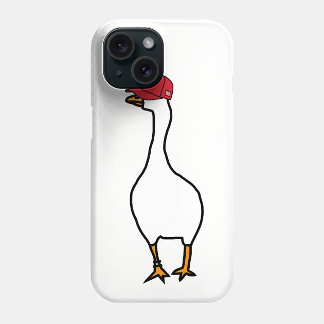 White Goose Wearing Stolen Red Hat Phone Case by ellenhenryart