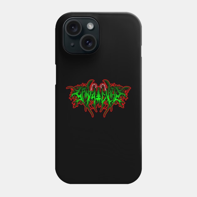 Santa Claus black metal design (green) Phone Case by Tmontijo