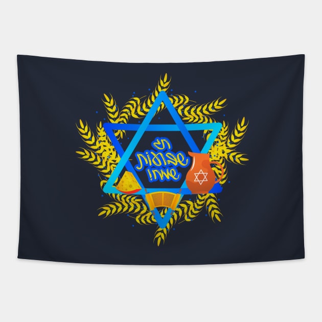 Happy Shavuot Jewish Holday Tapestry by soulfulprintss8