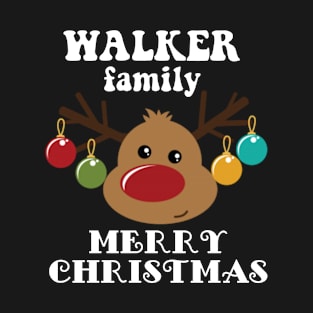 Family Christmas - Merry Christmas WALKER family, Family Christmas Reindeer T-shirt, Pjama T-shirt T-Shirt