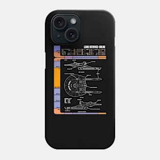 Library Computer Readout Showing Movie Era Starship U.S.S. Knox Phone Case