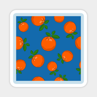 Seamless Orange Pattern With Blue Background Magnet