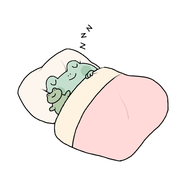 Sleepy frog by PeachyDoodle