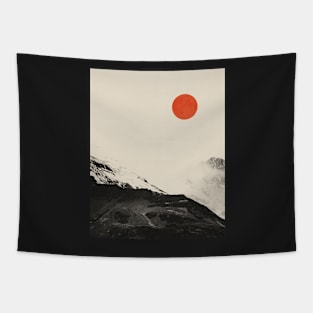 Red moon Minimal landscape 9 Tapestry