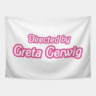 directed by greta gerwig white and pink Tapestry