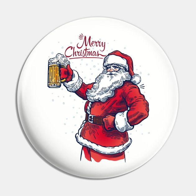 Merry Christmas One Beer Jar Santa Claus costume Pin by GeekCastle
