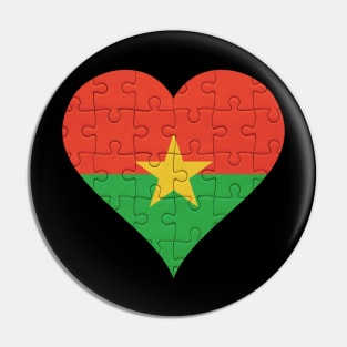 Burkinabe Jigsaw Puzzle Heart Design - Gift for Burkinabe With Burkina Faso Roots Pin