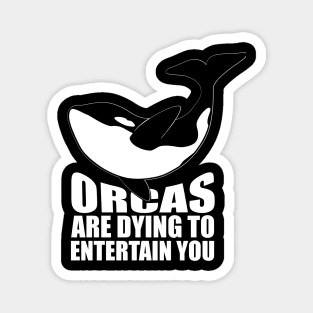 'Orcas Are Dying To Entertain' Animal Conservation Shirt Magnet