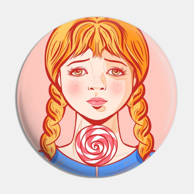 Girl with pigtails Pin by Mimie20