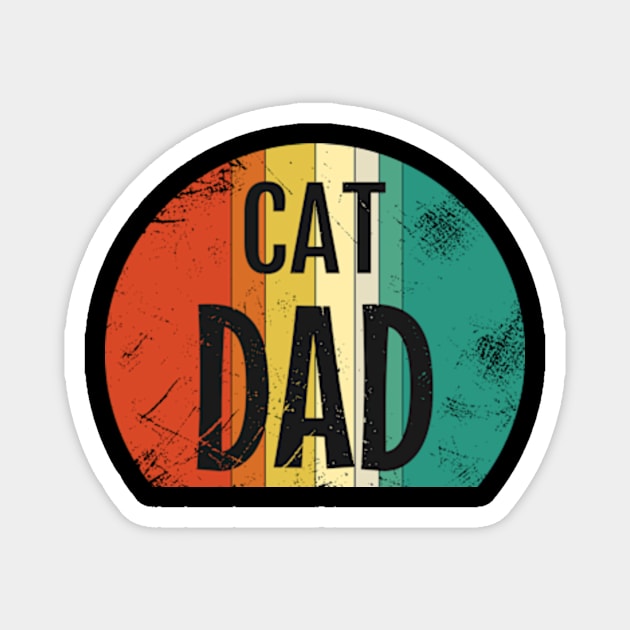 Cool retro cat daddy gift Magnet by MinyMerch