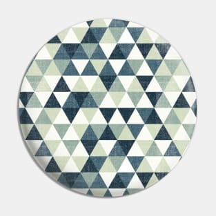 Modern Green Geometric Triangle Pattern Pin