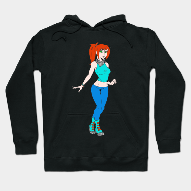 Cute Anime Girl Redhead Cool Outfit Drawing Anime Hoodie Teepublic De