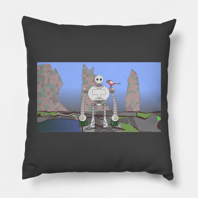 The Wild Robot Pillow by Sagarvectorart