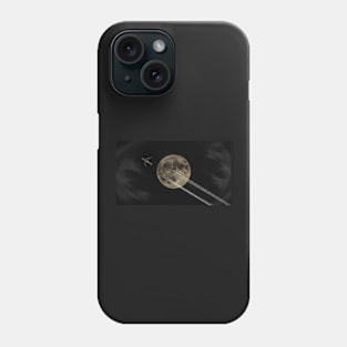 Jet flying under the moon Phone Case