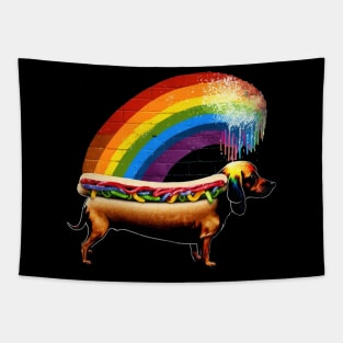 Rainbow Hotdog Tapestry