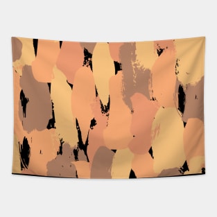 Abstract yellow, orange, brown and black pattern Tapestry