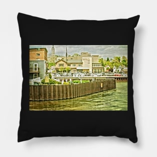 Town at the Edge of the Lake Pillow