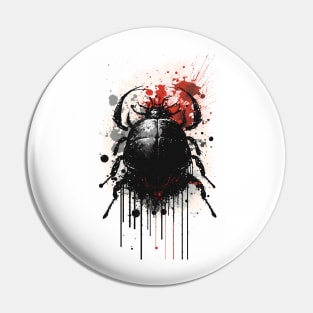 Dung Beetle Ink Painting Pin