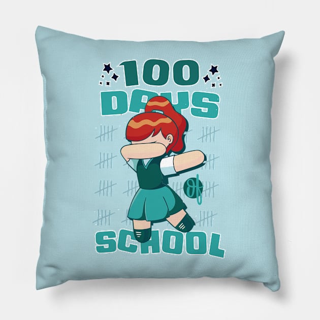 100 days of school featuring a dabbing Football #2 Pillow by XYDstore