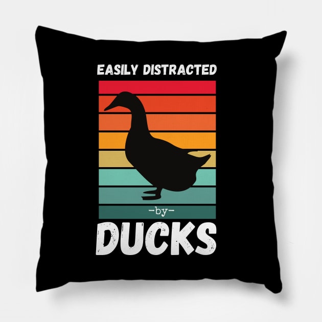 Easily Distracted by Ducks Pillow by Hello Sunshine