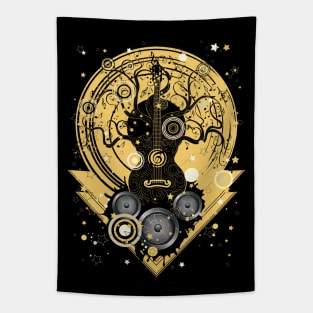 Guitar tree retro music design Tapestry