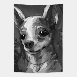 Pinscher Black and White Tapestry