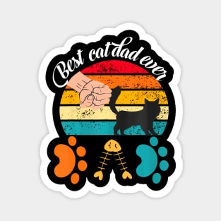 Best Cat Dad Ever mens paw fist bump Magnet