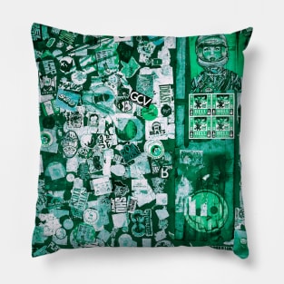 Green Street Art Sticker NYC Pillow