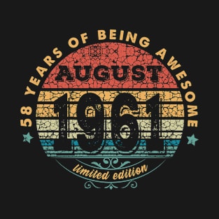 Born In August 1961 Vintage Shirt ,58th Years Old Shirts,Born In 1961,58th Anniversary 1961 Gift T-Shirt