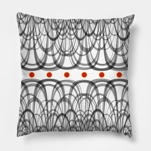 Red dots Pillow by Gaspar Avila