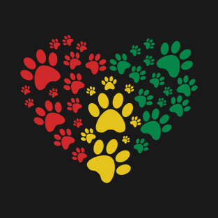 Paws of Love  Reggae Heart T-Shirt