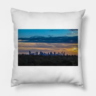 Melbourne Sunset from Yarra Boulevard, Victoria, Australia. Pillow