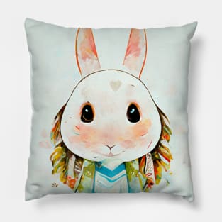 Bunny Lover Cute Rabbit Portrait Pillow