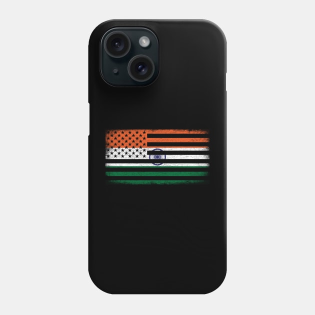 Indian Flag in American Flag Shape Vintage Phone Case by zurcnami